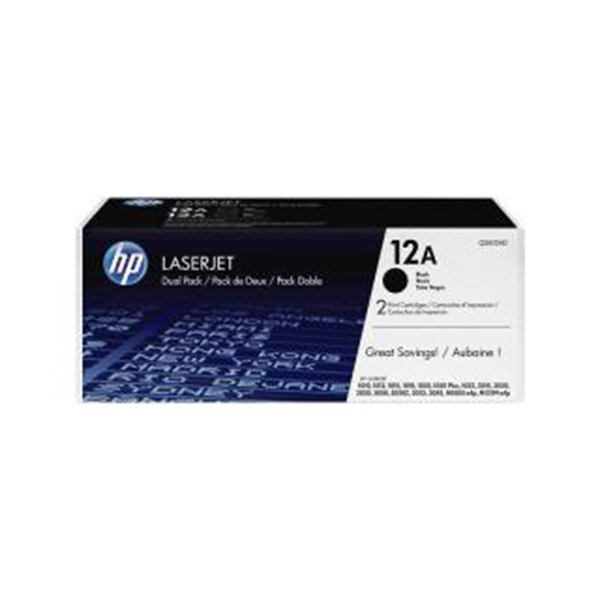 Hp 12ad Black Toners Dual Pack - Q2612ad