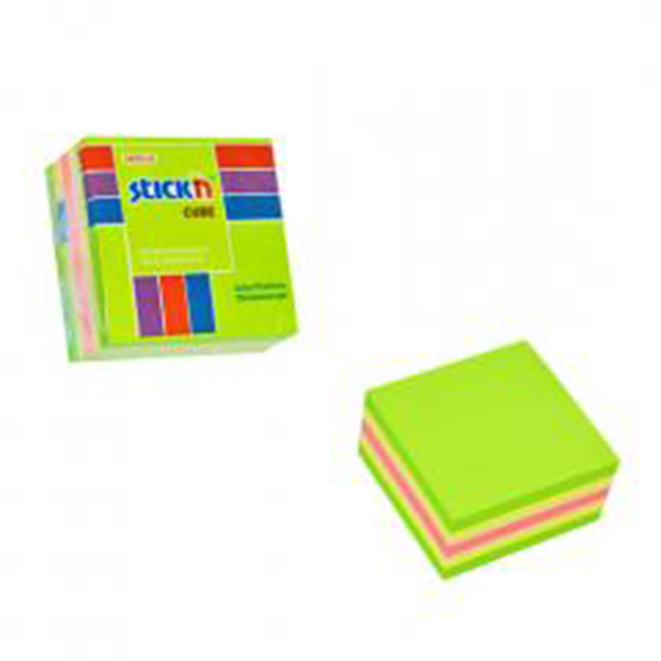Stick' N 51x51mm 250sheets/cube Neon & Paste