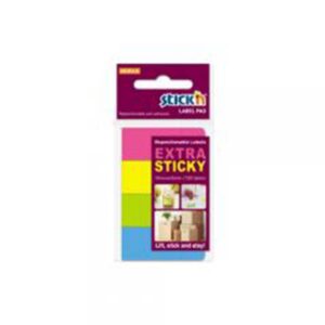 Stick N Extra Sticky Label Pad 18x44mm 120shx4pads Neon