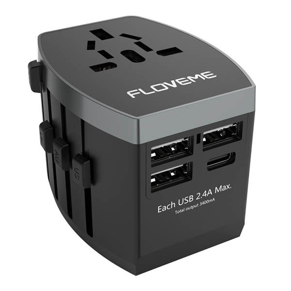 Floveme 4 Usb Ports + Usb-c Wall Charger